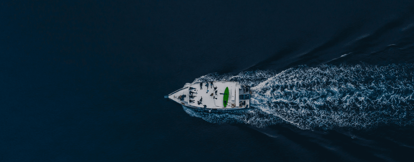 Aerial view of a ship